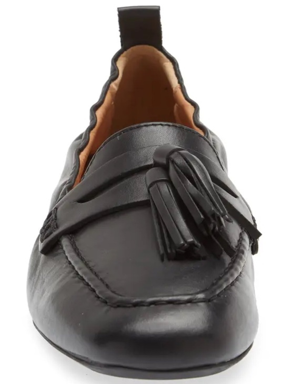 Aquatalia Black Leather Tassel Loafers